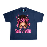 Navy breast cancer survivor afro messy bun Urban Heavy Tee - texasbilliewilder