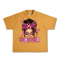 Peanut Butter breast cancer survivor afro messy bun Urban Heavy Tee - texasbilliewilder