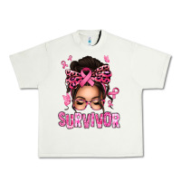 Pistachio breast cancer survivor afro messy bun Urban Heavy Tee - texasbilliewilder