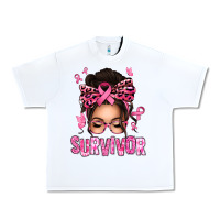 White breast cancer survivor afro messy bun Urban Heavy Tee - texasbilliewilder