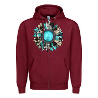 Burgundy western sunflower gemstone Zipper Hoodie - JahusDesignShop