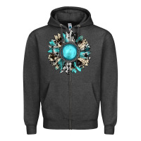 Charcoal Heather western sunflower gemstone Zipper Hoodie - JahusDesignShop
