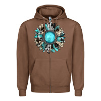 Chestnut western sunflower gemstone Zipper Hoodie - JahusDesignShop