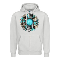 Dove Grey western sunflower gemstone Zipper Hoodie - JahusDesignShop