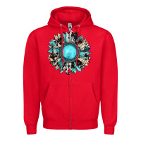 Red western sunflower gemstone Zipper Hoodie - JahusDesignShop