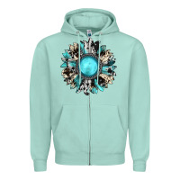 Seafoam western sunflower gemstone Zipper Hoodie - JahusDesignShop