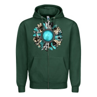 Sports Green western sunflower gemstone Zipper Hoodie - JahusDesignShop