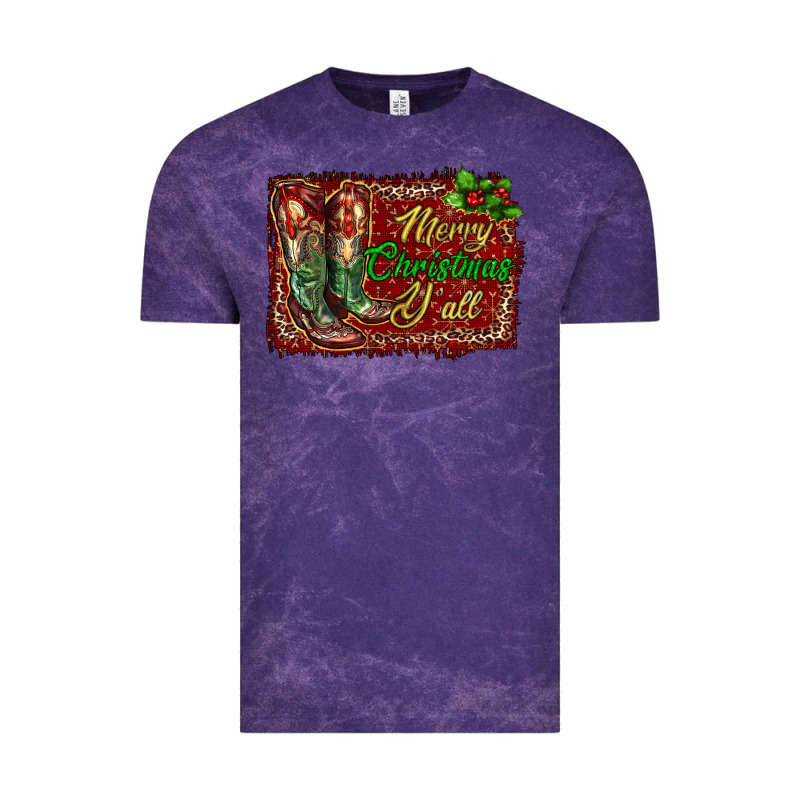 Merry Christmas Y'all Boots Vintage Tee by RanaPortraitStore | Teevron