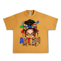 Peanut Butter autism mom afro messy bun Urban Heavy Tee - texasbilliewilder