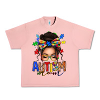 Salmon autism mom afro messy bun Urban Heavy Tee - texasbilliewilder