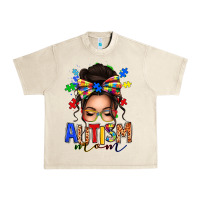 Sandshell autism mom afro messy bun Urban Heavy Tee - texasbilliewilder