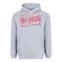 Heather Grey girl power Heavyweight Hoodie - MaliasSmallBusiness