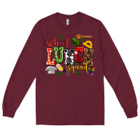 Burgundy school lunch squad Long Sleeve Tee - AdoDesignShop