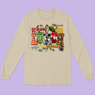 School Lunch Squad Long Sleeve Tee Designed By Adodesignshop