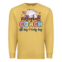 Antique Gold volleyball coach all day every day Premium Sweatshirt - MaliasSmallBusiness