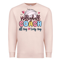 Pale Pink volleyball coach all day every day Premium Sweatshirt - MaliasSmallBusiness