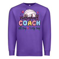 Purple volleyball coach all day every day Premium Sweatshirt - MaliasSmallBusiness