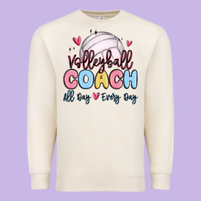 Volleyball Coach All Day Every Day Premium Sweatshirt Designed By Maliassmallbusiness