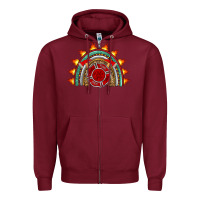 Burgundy firefighter rainbow Zipper Hoodie - Artiststas