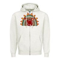 Oatmeal Heather firefighter rainbow Zipper Hoodie - Artiststas