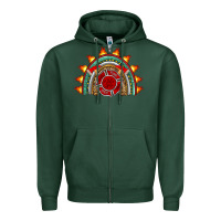 Sports Green firefighter rainbow Zipper Hoodie - Artiststas