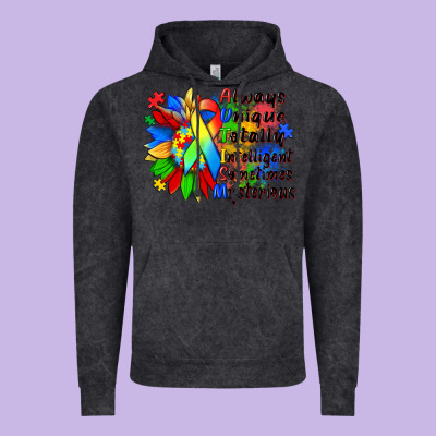 Always Unique Totally Intelligent Sometimes Myster Vintage Hoodie Designed By Zillion Design Studio