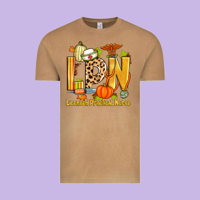Fall Lpn Licensed Practical Nurse Vintage Tee Designed By Zillion Design Studio