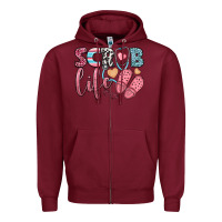 Burgundy scrub life Zipper Hoodie - BundleAndBundleShop