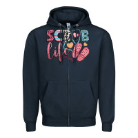 Navy scrub life Zipper Hoodie - BundleAndBundleShop