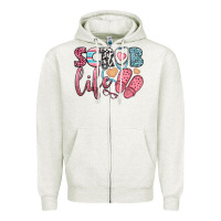 Oatmeal Heather scrub life Zipper Hoodie - BundleAndBundleShop