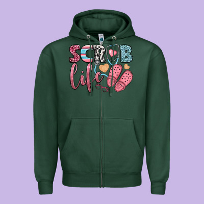 Scrub Life Zipper Hoodie Designed By Bundleandbundleshop