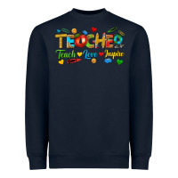 Navy teacher teach love inspire tbw Heavyweight Sweatshirt - texasbilliewilder