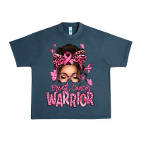 Midnight Navy brest cancer warrior afro messy bun Urban Heavy Tee - texasbilliewilder