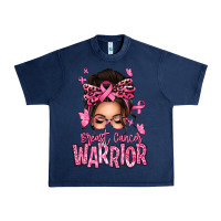 Brest Cancer Warrior Afro Messy Bun Urban Heavy Tee | Teevron