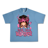Pebble Blue brest cancer warrior afro messy bun Urban Heavy Tee - texasbilliewilder