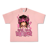 Salmon brest cancer warrior afro messy bun Urban Heavy Tee - texasbilliewilder