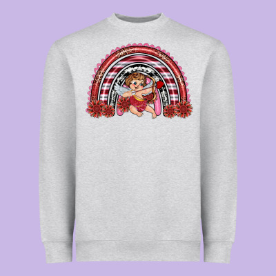 Heavyweight Sweatshirt valentine's day cupid rainbow