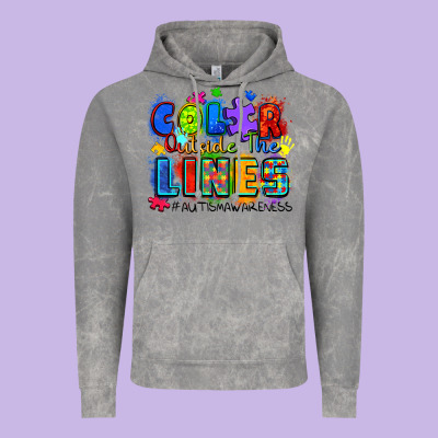 Color Outside The Lines Autism Awareness Vintage Hoodie Designed By Zillion Design Studio