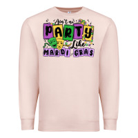 Pale Pink aint no party like mardi gras Premium Sweatshirt - MaliasSmallBusiness