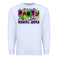 White aint no party like mardi gras Premium Sweatshirt - MaliasSmallBusiness