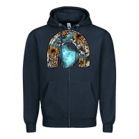 Navy sunflower gemstone rainbow Zipper Hoodie - JahusDesignShop