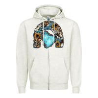 Oatmeal Heather sunflower gemstone rainbow Zipper Hoodie - JahusDesignShop