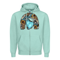 Seafoam sunflower gemstone rainbow Zipper Hoodie - JahusDesignShop