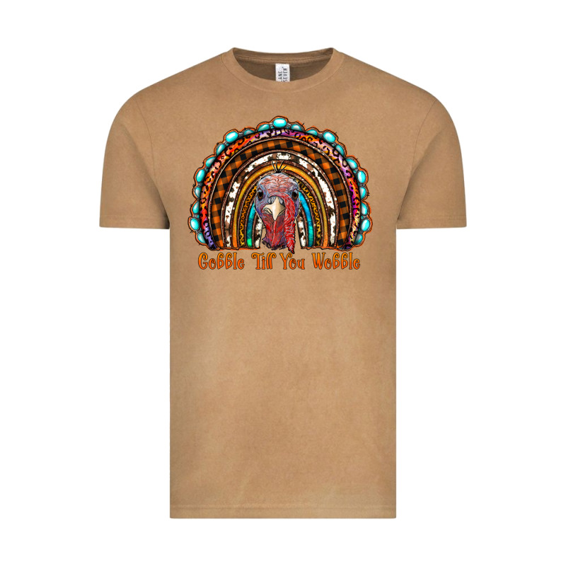 Gobble Till You Wobble Thanksgiving Rainbow Vintage Tee by RanaPortraitStore | Teevron
