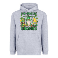 Heather Grey shamrock with my gnomies Heavyweight Hoodie - MaliasSmallBusiness
