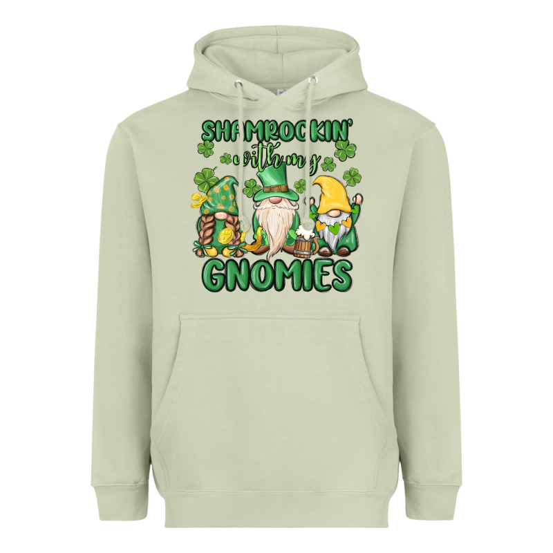 Shamrock With My Gnomies Heavyweight Hoodie by MaliasSmallBusiness | Teevron