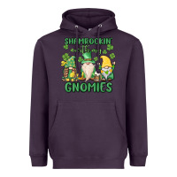 Plum shamrock with my gnomies Heavyweight Hoodie - MaliasSmallBusiness