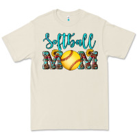 Western Leopard  Sunflowers Glitter Mom Softball Premium Tee | Teevron