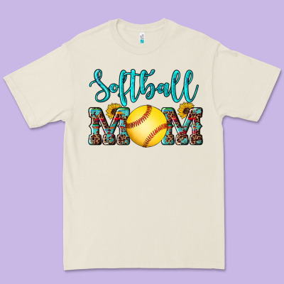 Western Leopard  Sunflowers Glitter Mom Softball Premium Tee Designed By Artiststas