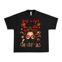 Black just a girl who loves christmas afro messy bun Urban Heavy Tee - texasbilliewilder